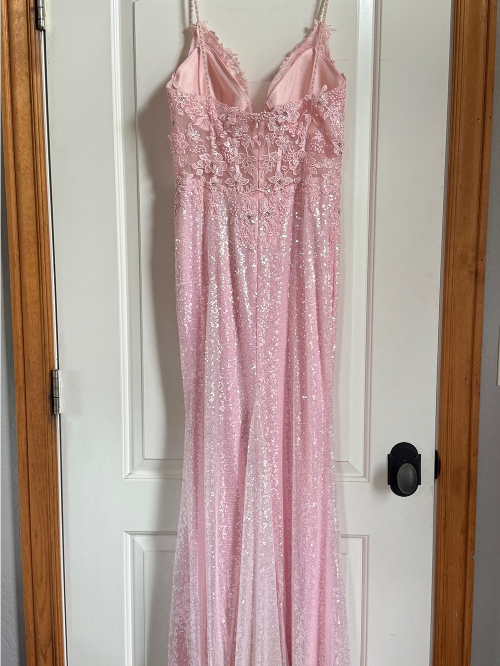 Girls' Pink Sequin Lace Bodice Formal Dress
